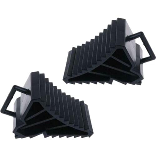 2Pcs Antislip Vehicle Car Truck Wheel Tire Chock Stop Block Black