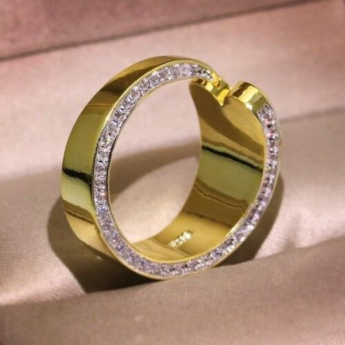 2021 Fashion Jewelry Round Heart Rings for Women Temperament Love Around Finger Crystal Party Wedding Ring Female Jewelry