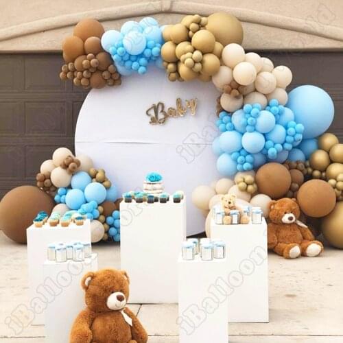 268pcs Double Cream Peach Maca Blue Latex Balloon ArchKit Wedding Birthday Party Balloon Garland Event Dinner Table Decoration