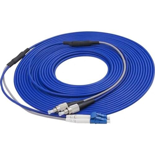 5PCS/lot Single Mode Duplex Armoured LC/UPC-FC/UPC Fiber Optic Patch Cord Jumper SM Optical Cable 3.0mm Fibra Optica FTTH