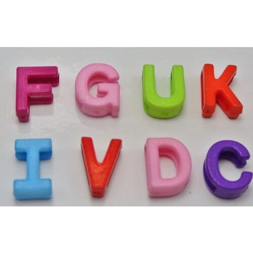50 Mixed Bubblegum Color Acrylic Alphabet Letter Slide Charm Fit 12mm Wristbands