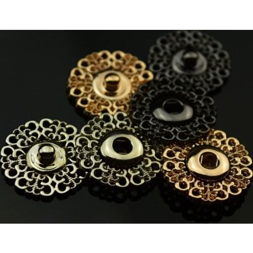 50 pieces 15mm-28mm good metal button invisible sun flower coat mother and son button sweater button gold concealed spot