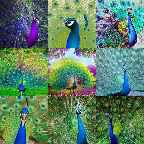 5D DIY Diamond Painting Peacock Diamond Embroidery Animal Cross Stitch Full Round Square Drill Rhinestone Manual Home Decor Gift