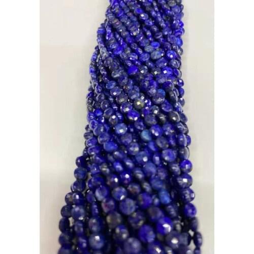 Natural quality lapis lazuris double cut surface length 38cmDIY accessories