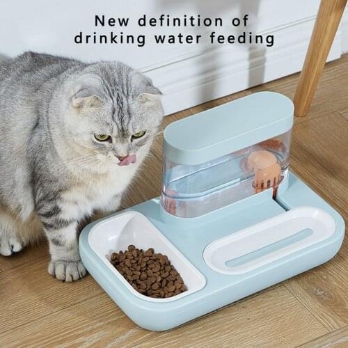 Automatic Drinking Fountain Water Dispenser Rice Bowl Pet Cat Supplies Non-toxic Feeding Device For Kittens