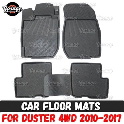 Car floor mats for Renault / Dacia Duster 4WD 2010-2017 rubber 1 set / 4 pcs or 2 pcs accessories protect of carpet decoration