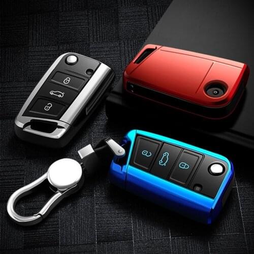 Car Key Case Cover For Volkswagen VW Polo MK7 Golf 7 Tiguan passat For Skoda Octavia Kodiaq Karoq For Seat Ateca Leon Key Bag