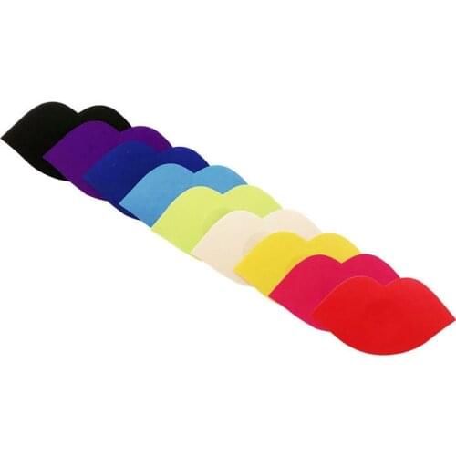 Women Sexy disposable Self adhesive waterproof lip shape 1 pair (2 pcs) nipple stickers bra Ultra-thin Invisible chest stickers