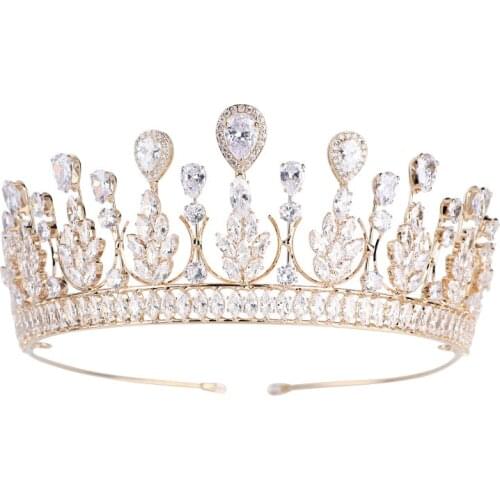 EYER New High-quality Elegant woman headdress zirconia Tiaras crown crystal bride wedding banquet hair accessories headband