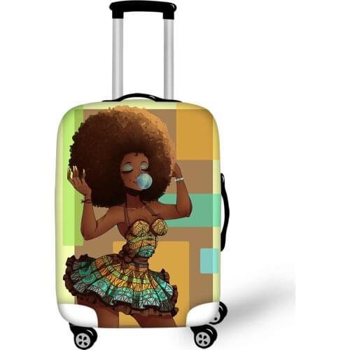 HaoYun Travel Luggage Protective Cover African Girls Prints Travel Luggage Cover Dust-proof Anti-scratch Suitcase Thick Covers