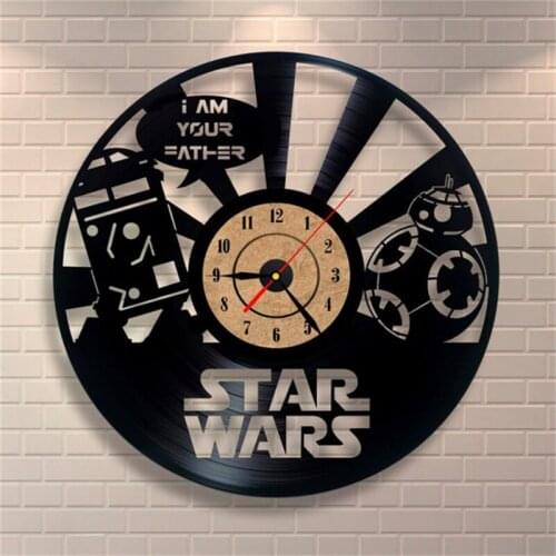 Creative Musical Note Vinyl record CD theme 3D Acrylic Art Watch Antique Style Quartz Clock wall clock