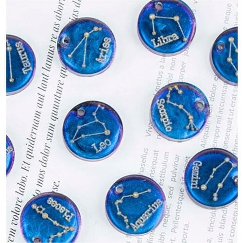 Crystal Epoxy Resin Mold 12 Constellations Pendant Casting Silicone Mould DIY F3MD