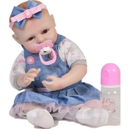 45cm Full Silicone Body Reborn Baby Doll Toy Like Real vinyl fashion dolls bebe toddlers Bathe Toy Kid Gift collection babies