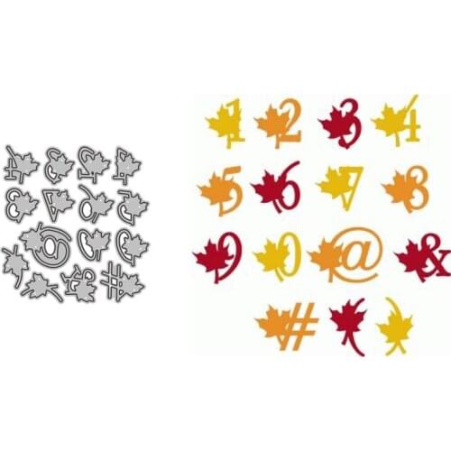 Metal Cutting Dies Maple Leaf Number Symbol Scrapbook Carving Paper Card Stamping Mold New Diy 2021