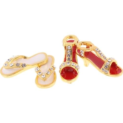 Metal Slippers Shoes 1/12 Dolls House Accessories Decor Pretend Play Classic Toys for Kids Girl Gift 1:12 Dollhouse Miniature