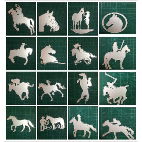2020 Metal Cutting Dies Country Life Two Horse Stitched DIY Scrapbooking Stamps Craft Embossing Die Cut Making Stencil Template