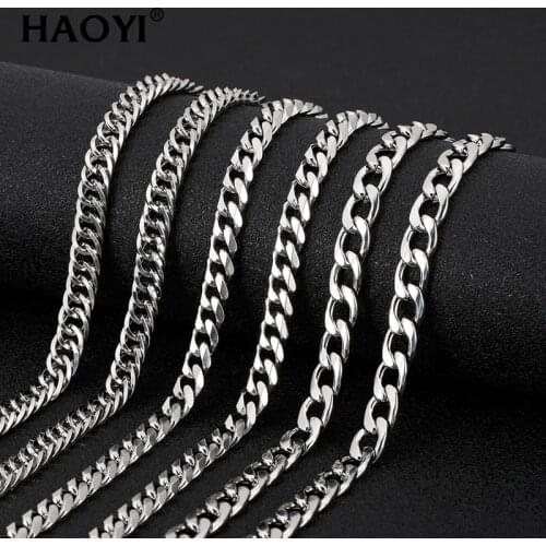7/8mm Width Neck Chain For Mens Stainless Steel Necklaces Men Chain on the Neck Steampunk Hip hop Necklaces Wholesale Chain