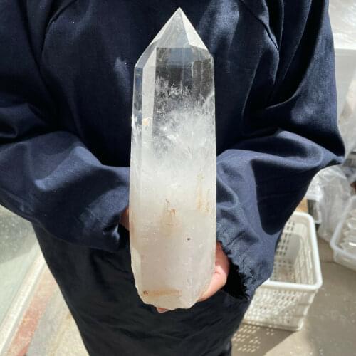 Natural White Crystal Obelisk Crystal Power Column Reiki Healing