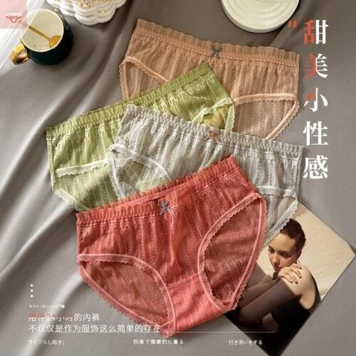 New Lace Underwear Womens Sexy Panties Low Waist Invisible Briefs Women Bow Fashion Hollow Out Comfort Panties Female Lingerie
