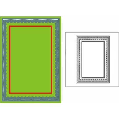 New Inverted Scalloped Rectangle Frame Craft Embossing Mold 2021 Metal Cutting Dies for DIY Decor Scrapbooking Album Card Making