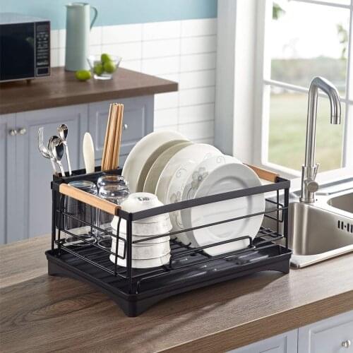 New Kitchen Dish Drainer Stainless Steel Kitchen Organizer Over Sink Drain Rack Shelf Storage Utensil Holder Dish Drying Rack