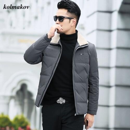 New Arrival Winter Style Men Warm Solid Down Coat Business Casual Zippers Turn Down Collar Men‘s Slim Down Coat Jacket Coat