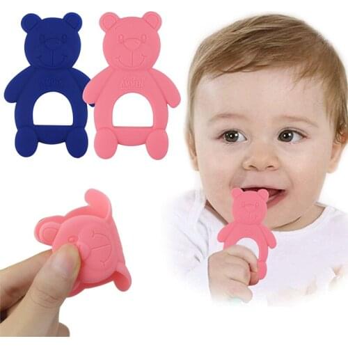 New Silicone Baby Teether Cute Bear-shaped Teether Baby Teething Newborn Health Care Children Child Safety Chew Toys