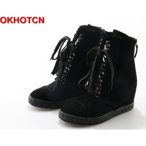 OKHOTCN Women's Wedge Ankle Boots