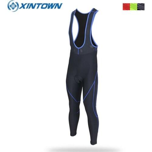 XINTOWN Autumn 2017 Men Women Cycling Pants Bicycle Tights Sportswear Gel Padded Tights Long Bib Pant Cycling Clothing