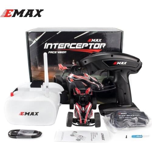 Emax Interceptor FPV Racing Car 2-3S Lipo 2.4G Radio Controller With Camera Goggle Glasses RC Car RTG Version New Year Gift