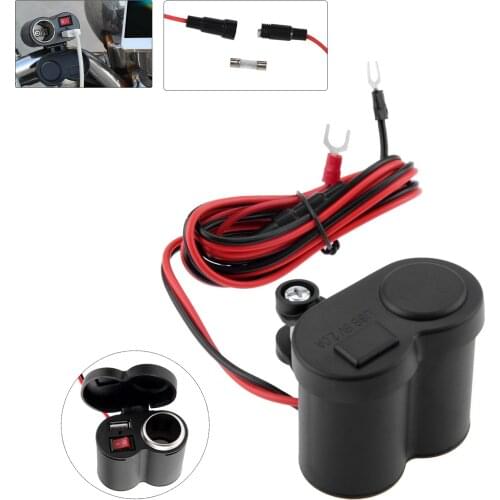 Yetaha 12-24V Motorcycle Motorbike USB Power Supply Port Cigarette Lighter Socket Charger For Smart Phone GPS MP3