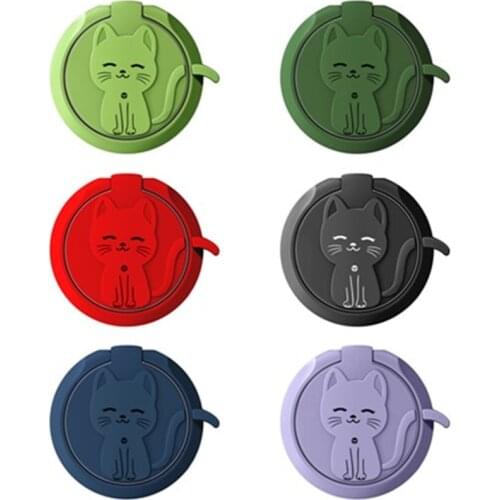 Luxury Metal Cat Finger Ring Holder 180 Degree Rotatable Mobile Phone Finger Ring Bracket Universal Smartphone Magnetic Stand