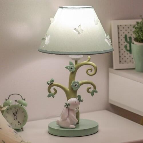 Cartoon Girls Table Lamps Rabbit Lamp Modern Led Stand Desk Light Fixtures for Children Kids Bedroom Bedside Lamp Home Decor E27