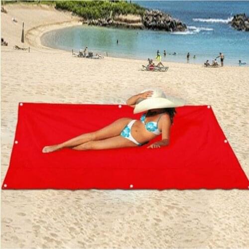 Folding Camping Tent Canopy Sunshade Awning Tarpaulin Picnic Rug Camping Tent Beach Place Mat-Red