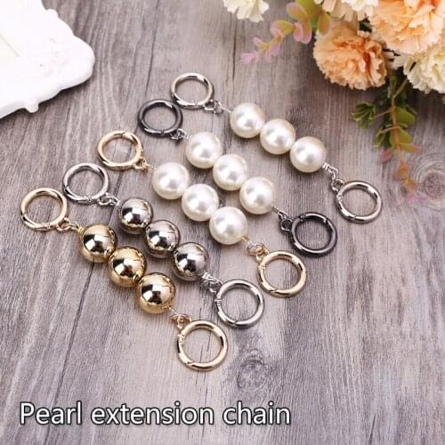 Bag Strap Extender Artificial Pearl Replacement Bag Chain Strap for Handbags 6XDA