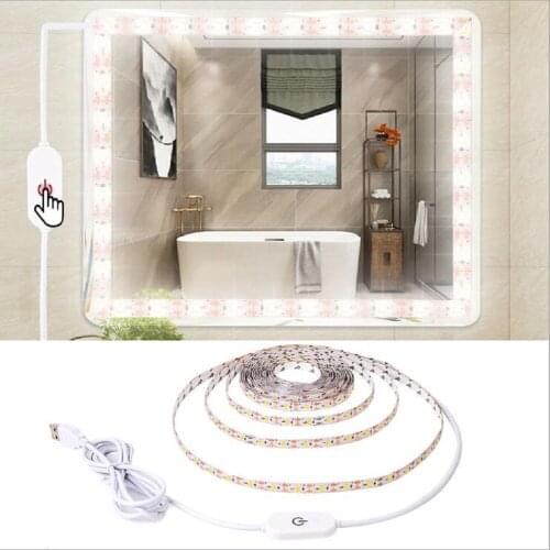 USB LED light Strip Waterproof 3528 Ribbon Flexible Led Tape DC 5V Dimmable Touch Sensor Switch For Room Cabinet Kitchen Lamp