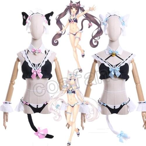 Vanilla NEKOPARA OVA Cosplay Costumes Chocolat And Vanilla Bunny Girl Cat Uniform Sexy Women Set Figure Party Halloween Gifts