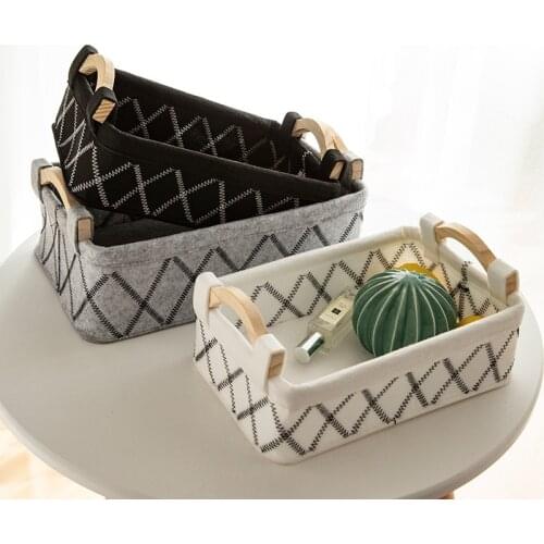 Felt collection basket hand-held fabric finishing basket Home collection basket basket storage baskets kitchen items