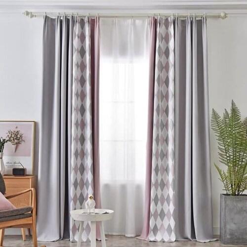 Modern Window Treatment Curtains Splicing Blackout Curtain For 1 Width100cm Panel Fabric Room Finished Living Bedroom Curtain