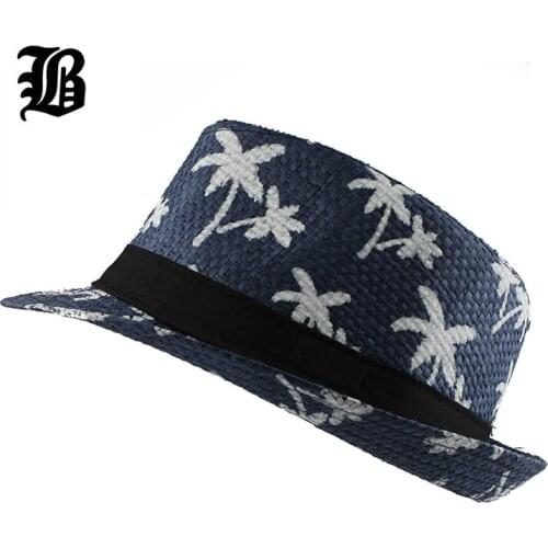 [FLB] Casual Panama Sun Hats Straw Men Beach Summer Fashion Hats For Women caps Trilby Gangster Cap Jazz Hats Girl Visor Cap