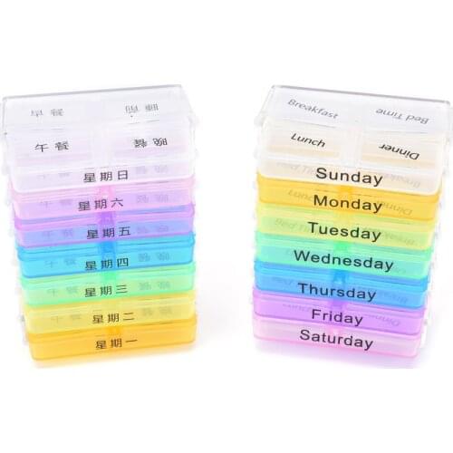 1Set Travel Weekly Rotating Pill Case Organizer Holder Portable Pill Medicine Box Printed Braille Medicine Kit Dispenser