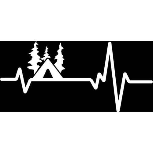 1 PCS 16.6CM*7.7CM Fun Camp Eagle Scouts Fishing Heartbeat Vinyl Black/Silver Car Sticker for Toyota Stickers