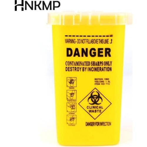 1 Pcs Yellow Sharps Container Biohazard Needle Disposal for Medical Dental Tattoo
