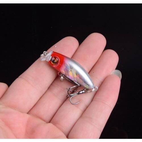 1pc mini Popper Hard Bait 4.3cm 3.1g Minnow Fishing Lure Crankbait Wobbler Tackle Isca Poper Floating Top Water pike Lure 3D Eye