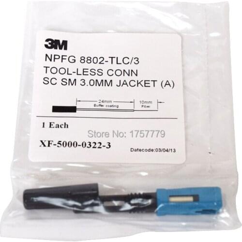 10PCS/lot 3M 8802 Fiber Optic Fast Connector/FTTH Fast Connector NPFG 8802-TLC/3 SC fiber fast connectors