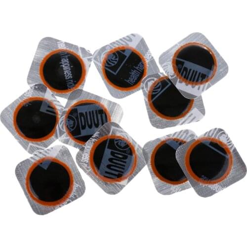10Pcs 25mm Bicycle Rubber Puncture Patches, Road Bike Cycle Inner Tube Tyre Repair Tool Kit