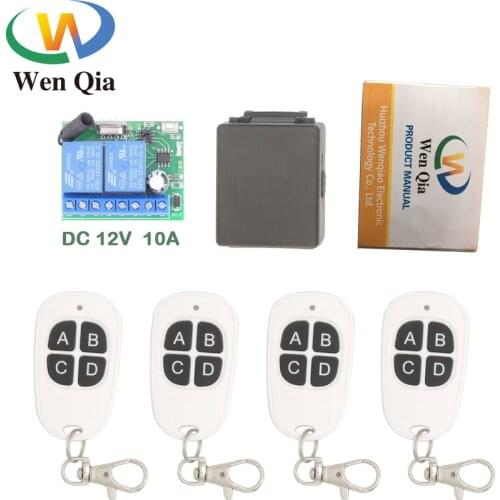 DC12V 10Amp 2CH 433Mhz rf Remote Control Switch Wireless Receiver Relay Board and key fob for Garage \ Electric Door switch