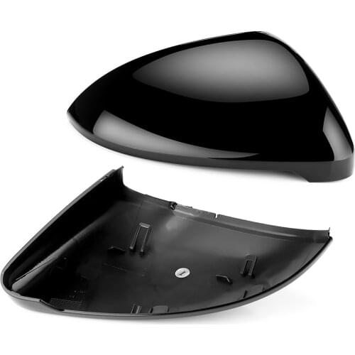 2 pieces for VW Golf 7 MK7 7.5 GTD R GTI Touran L E-GOLF Side Wing Mirror Cover Caps Bright Black RearView Mirror Case Cover