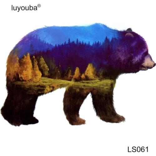 20pcs Natural Bear Waterproof Temporary Tattoos Men Beauty animal temporary tatoo sticker Flash tattoo sleeves for kids