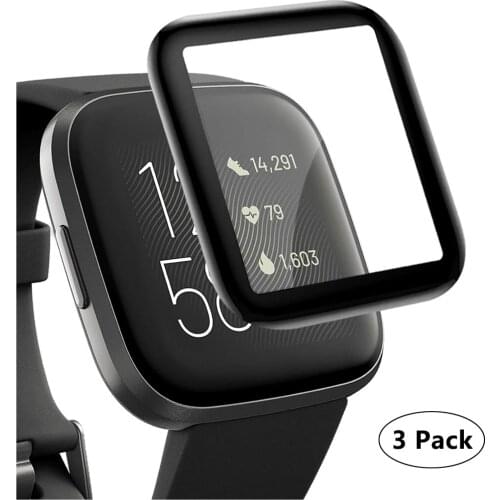3 Pack Screen Protector Compatible with Fitbit Versa 2, Premium [Anti-Scratch] HD Clear Film Anti-Bubble Screen Protector